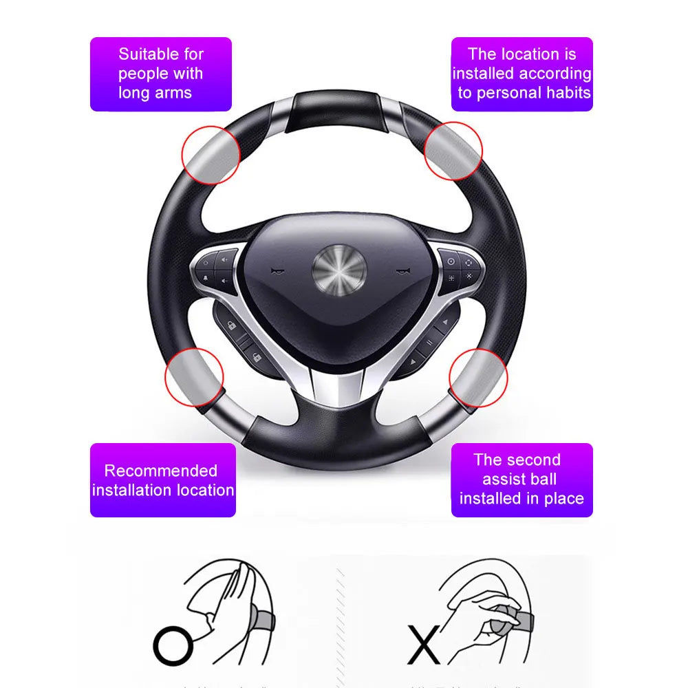 Car Steering Wheel Rotary Knob Steering Wheel Cover Anti-Slip Comfort