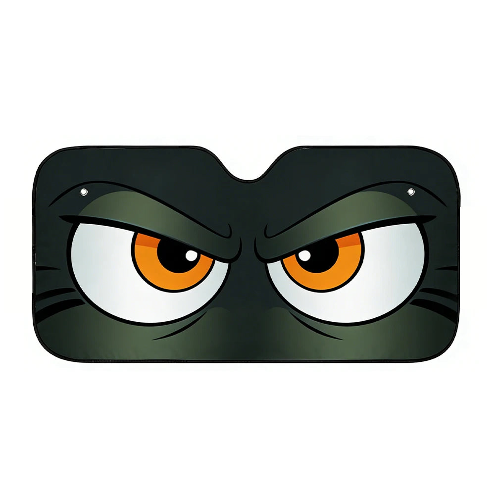 Cartoon Angry Eyes Car Windshield Car Sun Shade UV Protector