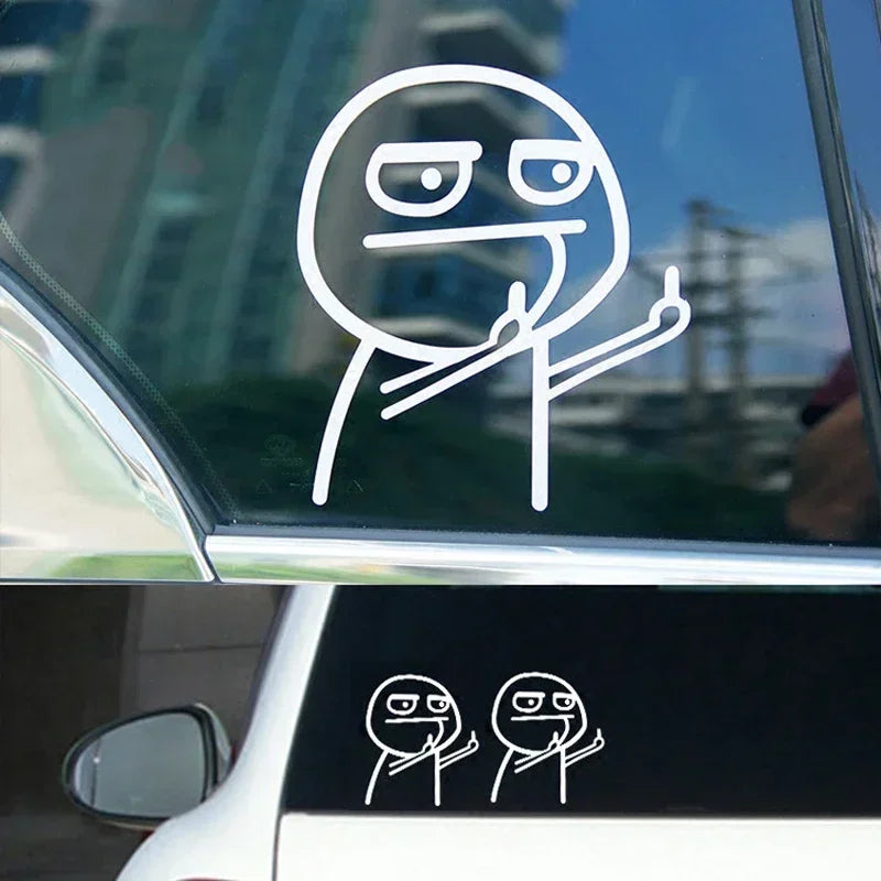 Funny Middle Finger Troll Face Car Dashboard Ornament Decoration