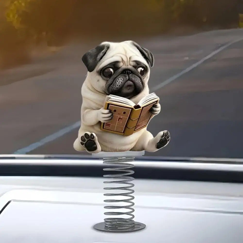 Lovely Dog Acrylic Spring Shaking Car Dashboard Ornament Decoration