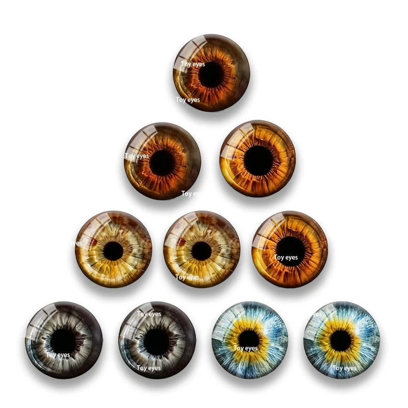10PCS Realistic Glass Toy Eyes Doll Making Safety Eyes Craft Supply
