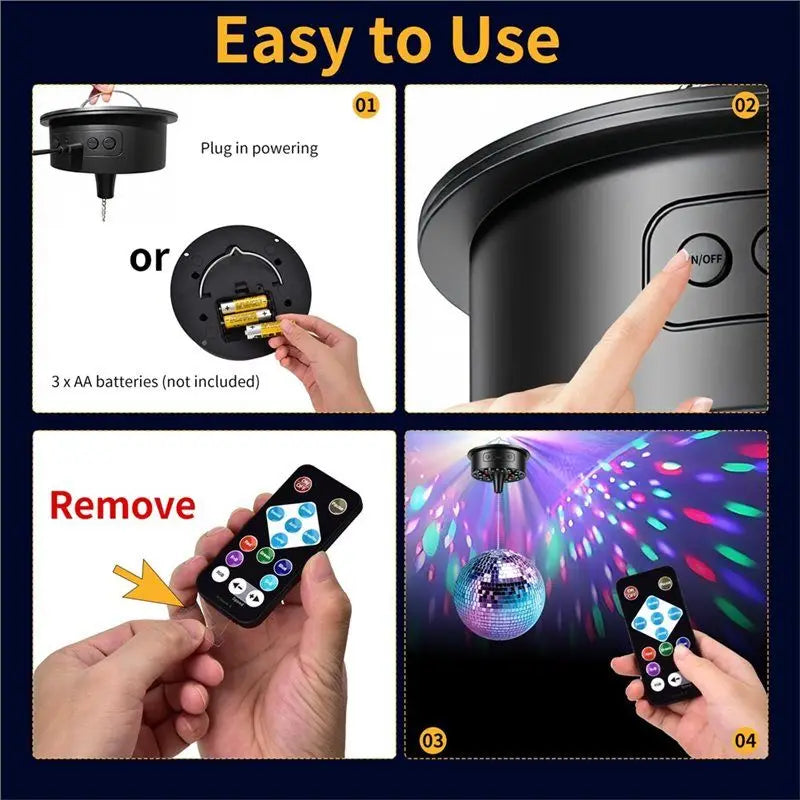 GYTB-Disco Ball Motor Disco Ball Motor With Remote Supports 4''- 16'' Mirror Balls For Parties And Events
