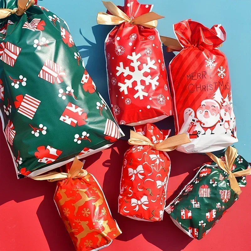 Christmas Gift Bag Christmas Decoration for Home Snowflake Noel Present Bag Christmas Wrap Holders New Year