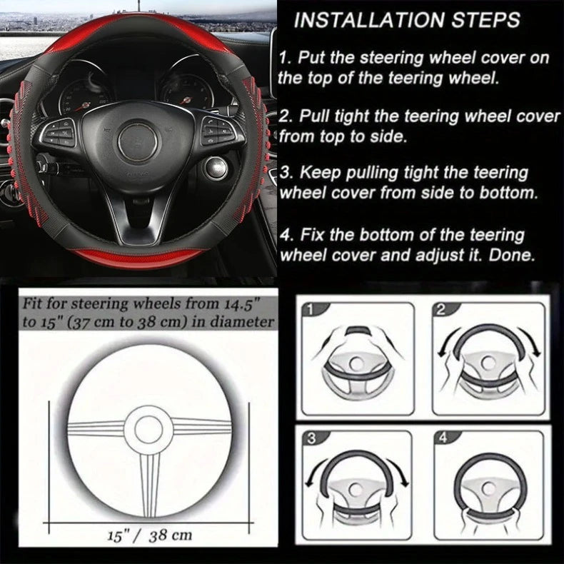 Three-dimensional Honeycomb Steering Wheel Cover Steering Wheel Cover Anti-Slip Comfort