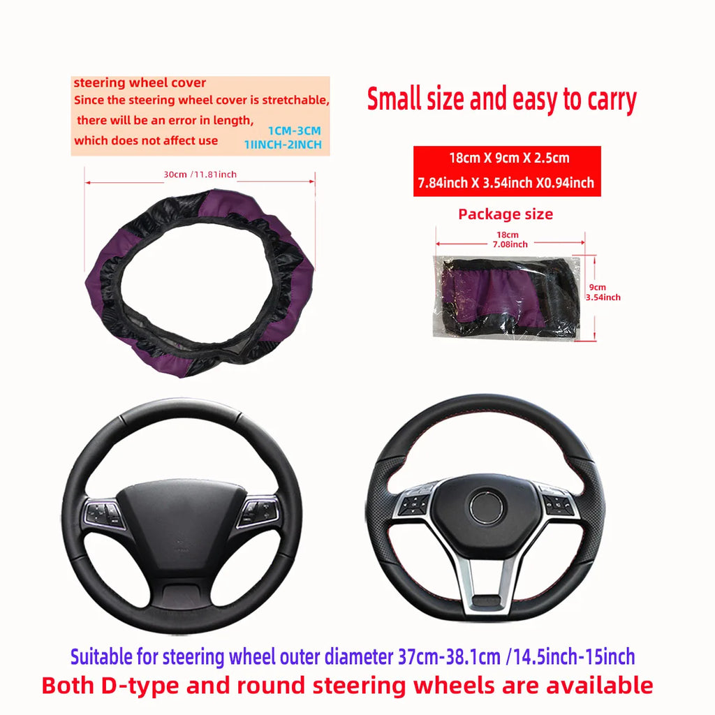 Steering Wheel Cover Carbon Fiber Steering Wheel Cover Anti-Slip Comfort