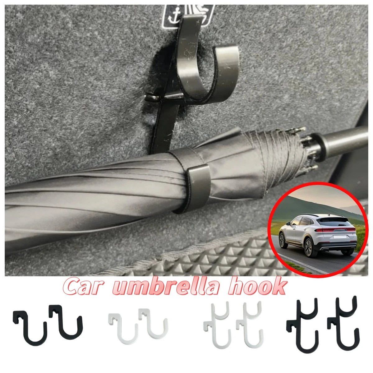 2/4PCs Car Umbrella Holder Trunk Premium Quality Replacement Accessory