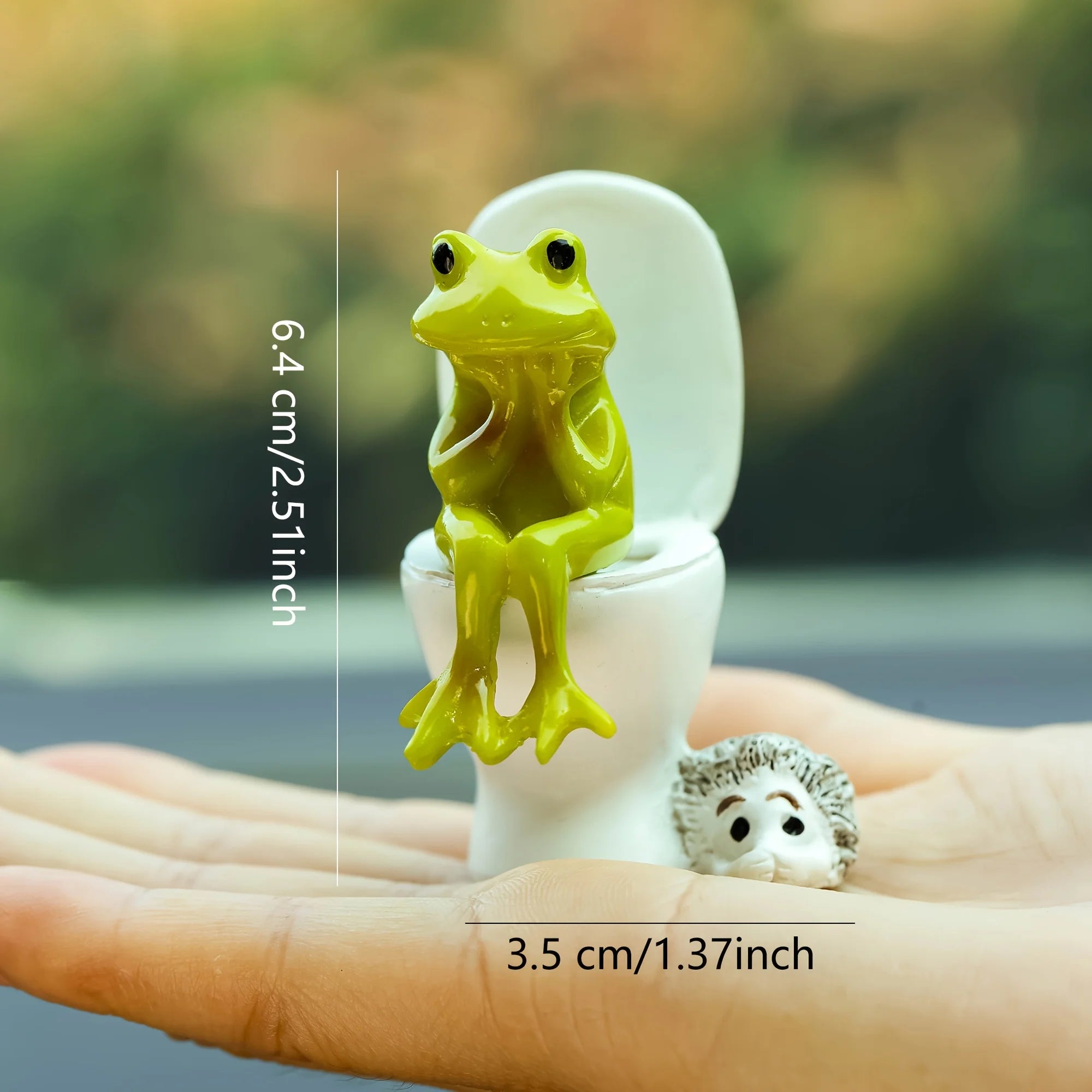 Funny Frog on Toilet Car Car Dashboard Ornament Decoration