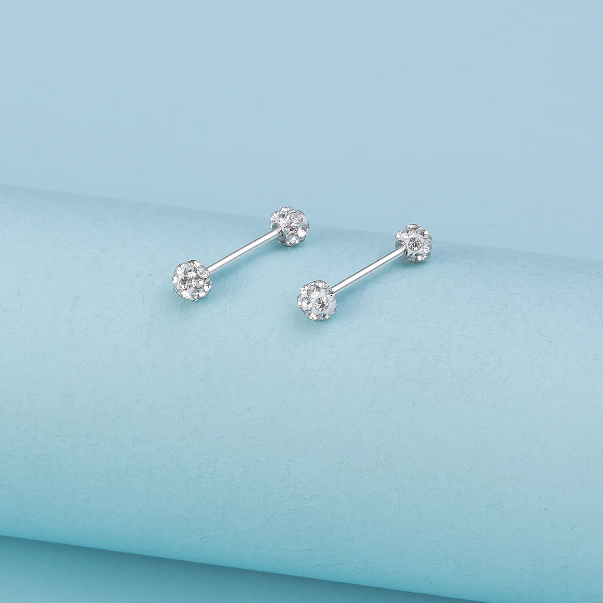 1 Pair Crystal Disco Ball Stud Earrings Cartilage Tragus Daith Helix Conch Piercing Ear Stud Accessory Fashion Jewelry Gift 20G