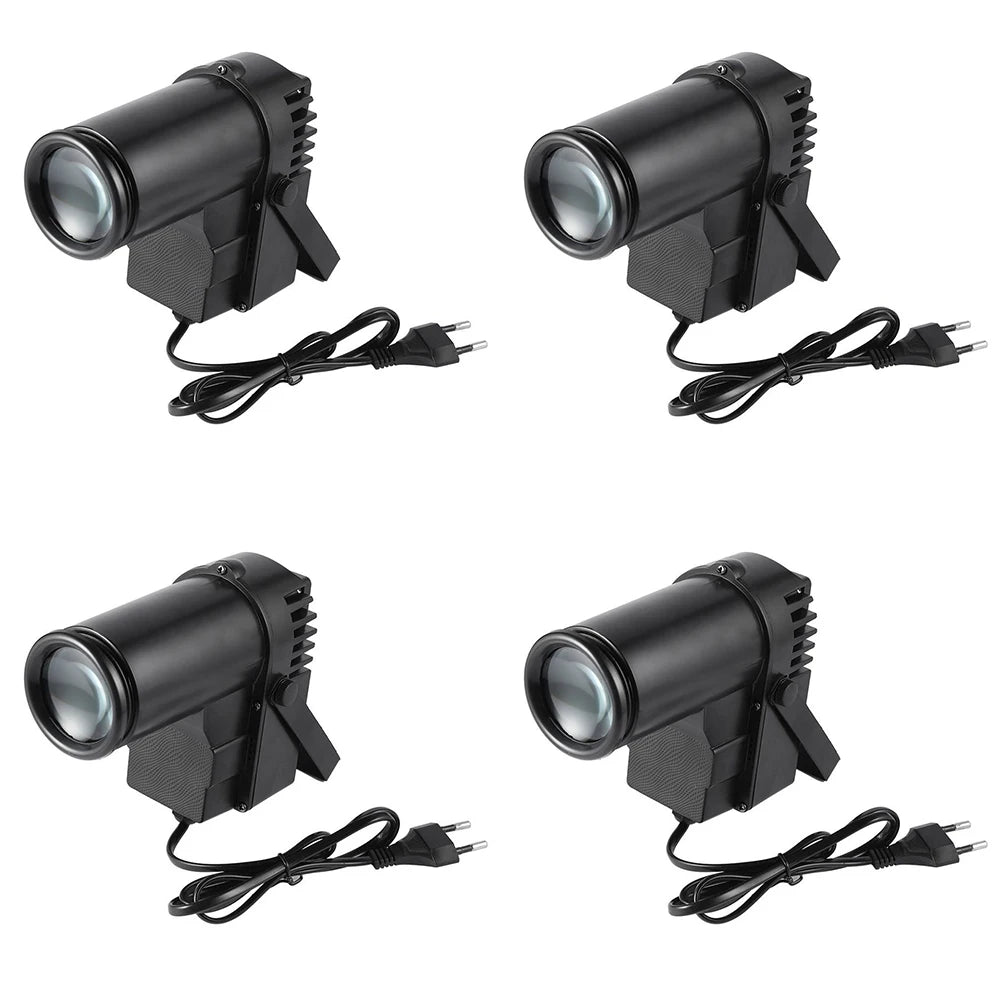 U'King 4PCS Mini RGBW LED Pinspot Light DMX512 Colorful Spotlight Beam Stage Light for DJ Party Disco Mirror Ball Pin Spot Light