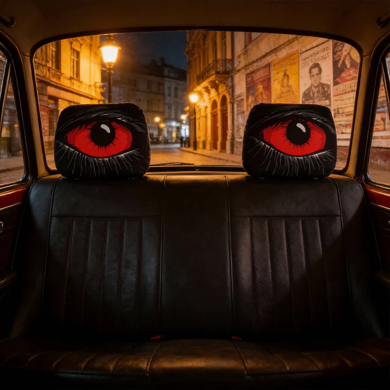 1 PC-Red-eyed Car Headrest Cover Premium Quality Replacement Accessory