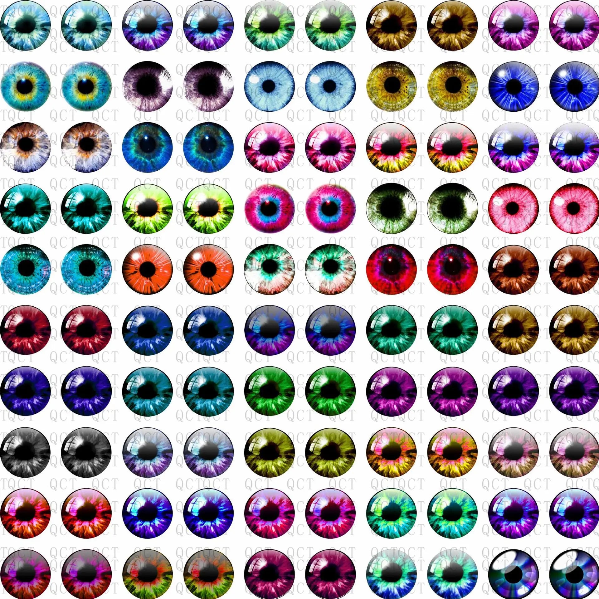 50Pcs 6/8/10/12mm Doll Glass Eye Doll Making Safety Eyes Craft Supply