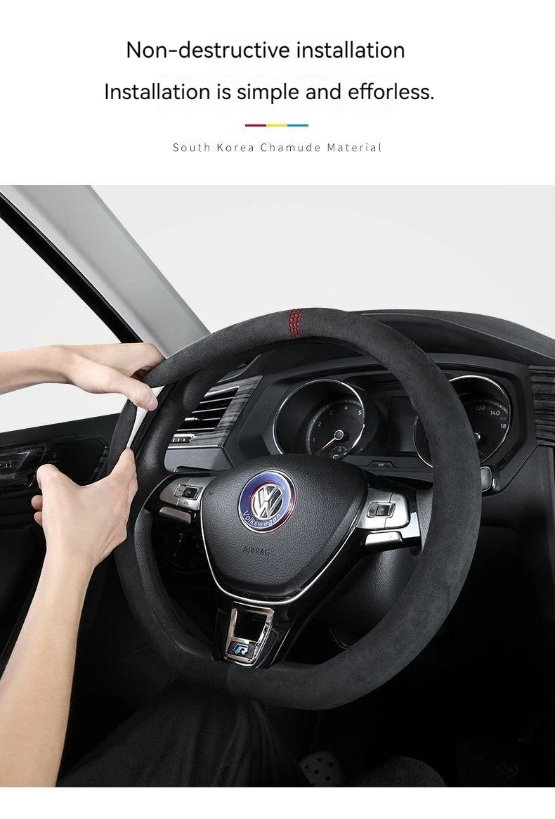 Suede Steering Wheel Cover for Steering Wheel Cover Anti-Slip Comfort
