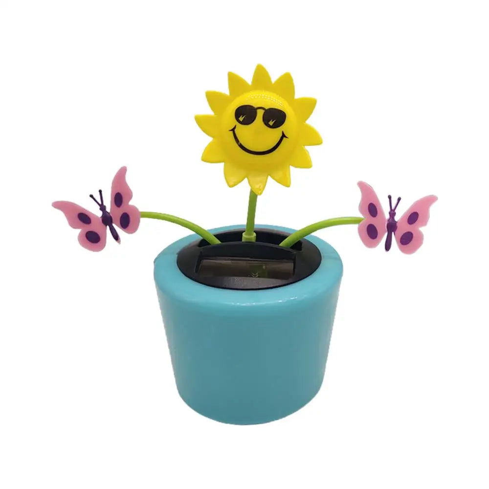 Solar Toy Sunflower Ornaments Dancing Car Dashboard Ornament Decoration