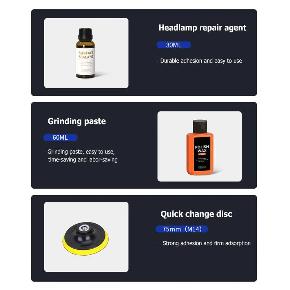 Car Headlights Restoration Kit Chemical Premium Quality Replacement Accessory