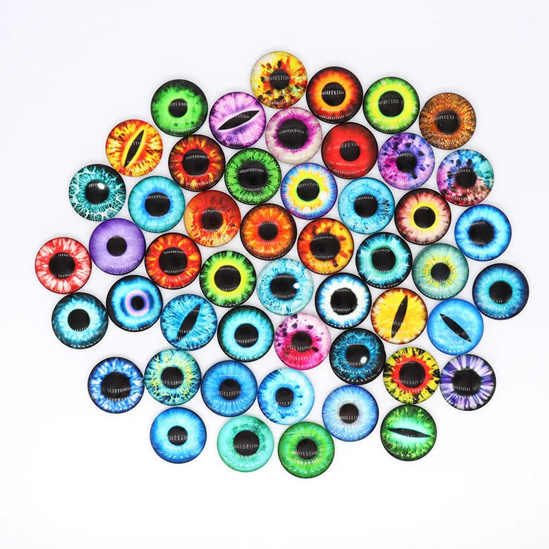 50Pcs 6/8/10/12mm Doll Glass Eye Doll Making Safety Eyes Craft Supply