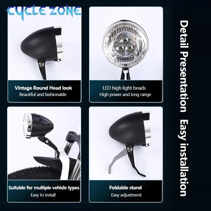 Vintage Bicycle Front Light 3 Premium Quality Replacement Accessory
