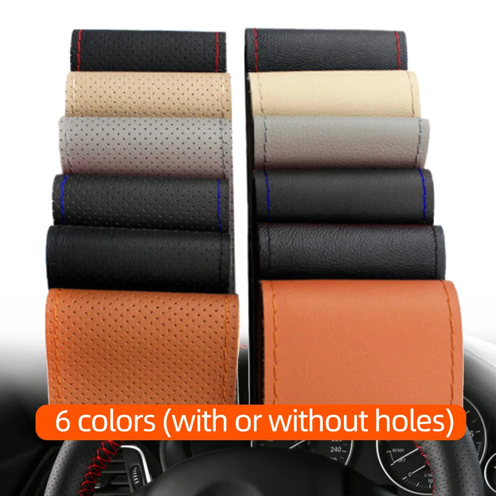Universal Leather Car Steering Wheel Steering Wheel Cover Anti-Slip Comfort
