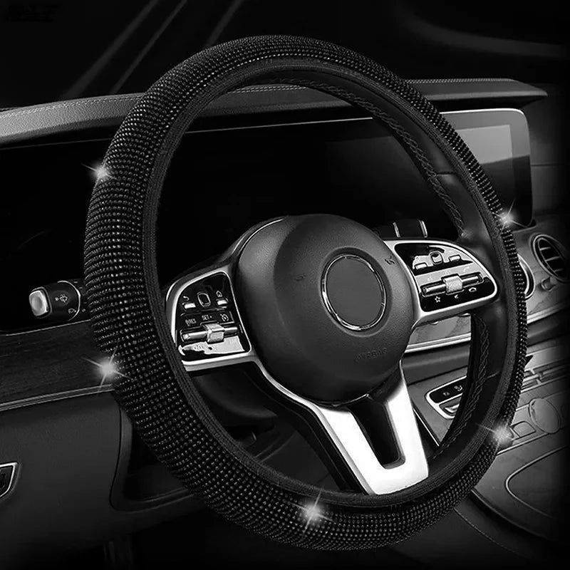 Crystal Steering Wheel Cover Bling Steering Wheel Cover Anti-Slip Comfort