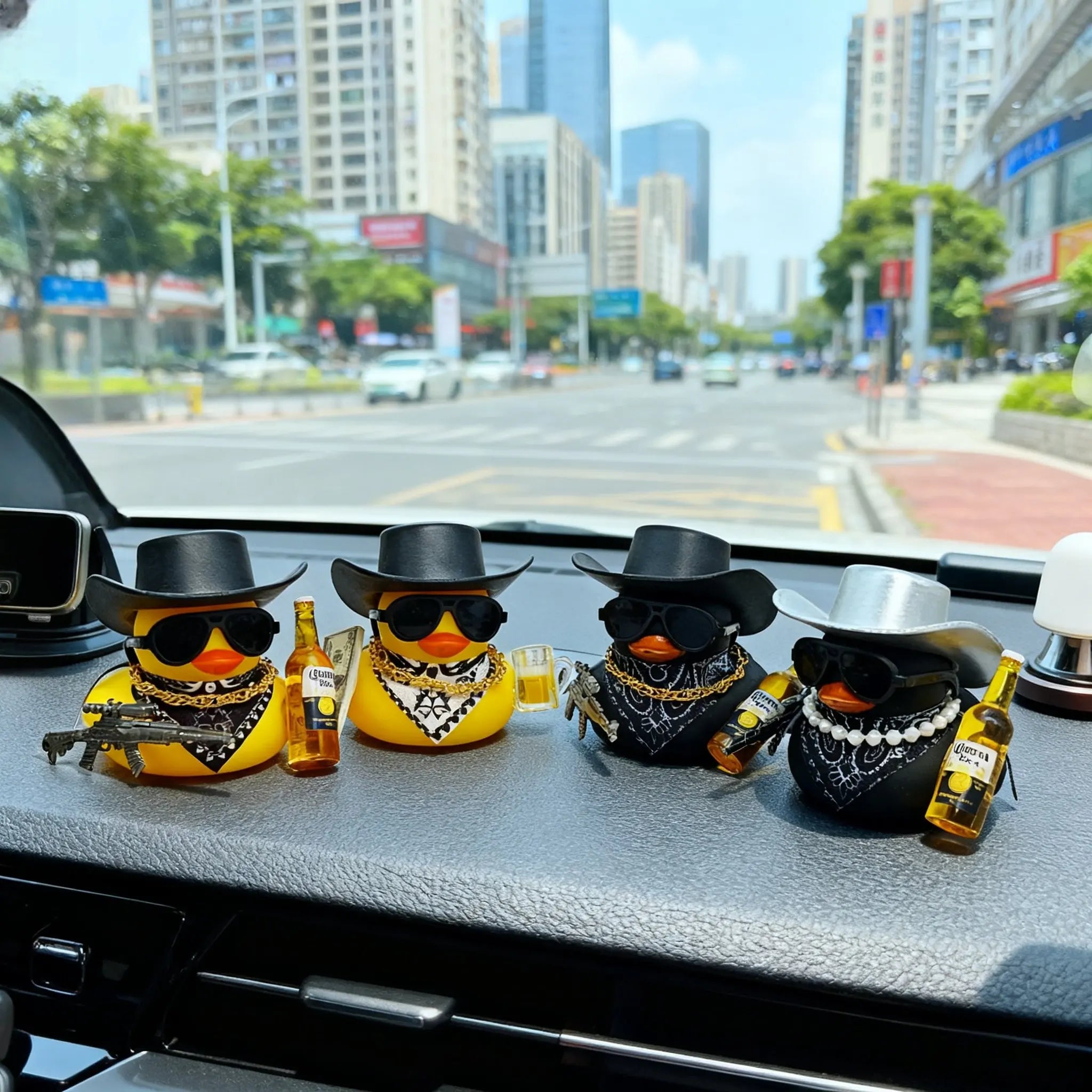 Cool Cowboy Duck Car Dashboard Car Dashboard Ornament Decoration