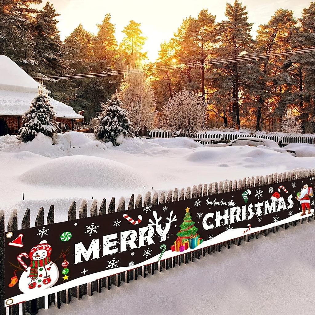 Christmas tree "Merry Christmas" banner, suitable for outdoor, indoor, courtyard, garden, porch and lawn home decoration