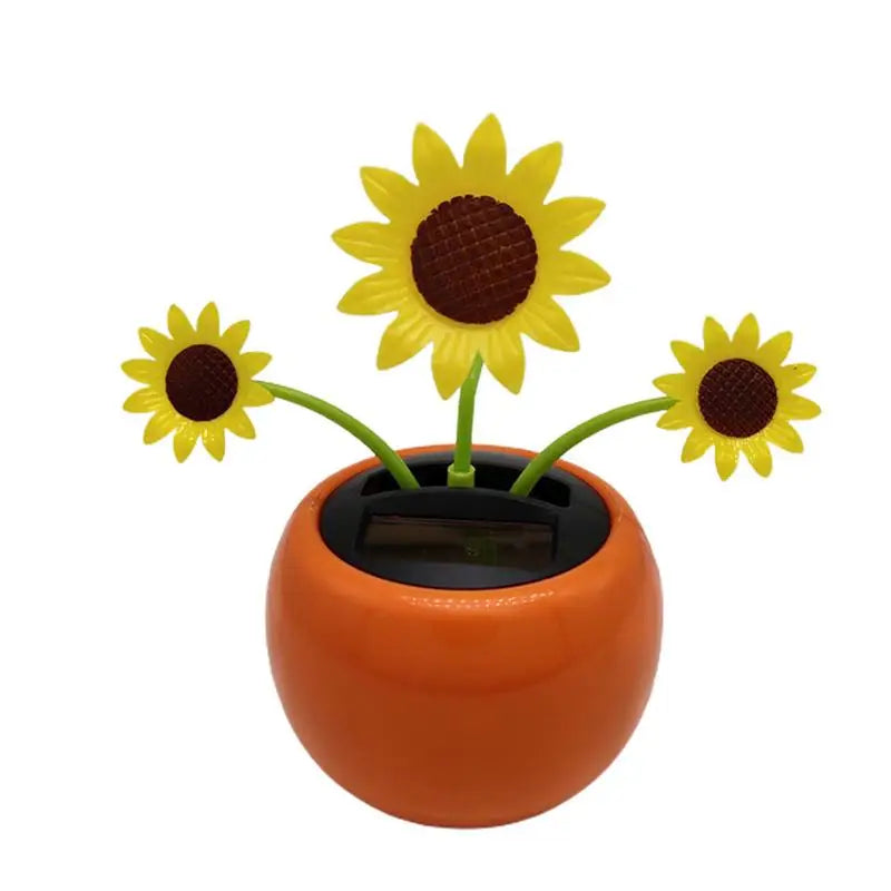 Solar Toy Sunflower Ornaments Dancing Car Dashboard Ornament Decoration