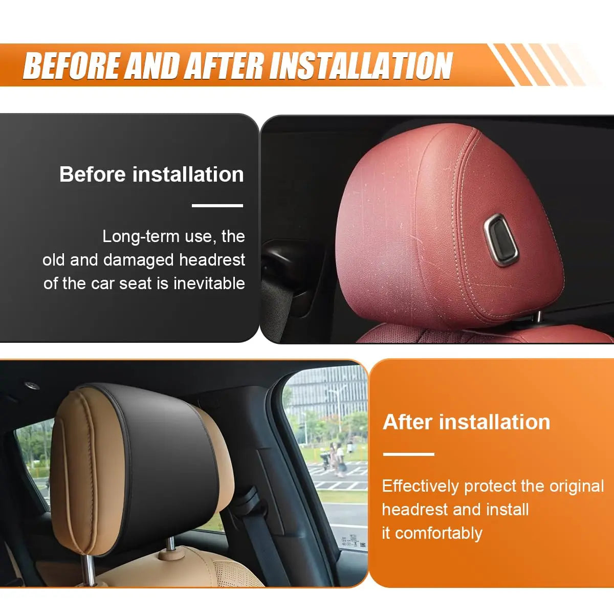 Car Headrest Covers for Seat Premium Quality Replacement Accessory