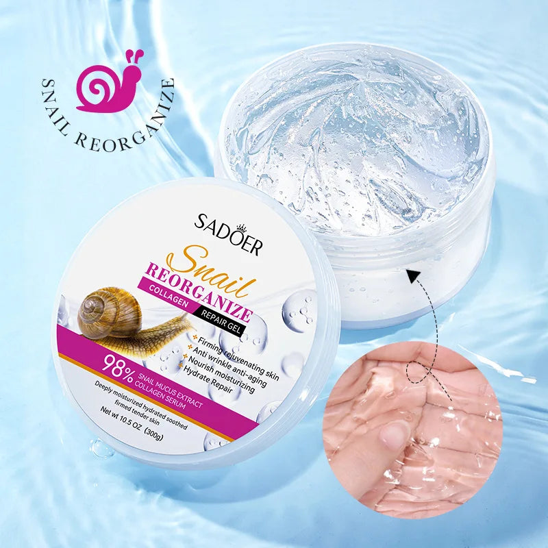 SADOER Snail Collagen Face Cream Gel Firming Repair Whitenting Moisturizing Facial Creams Beauty Face Skin Care