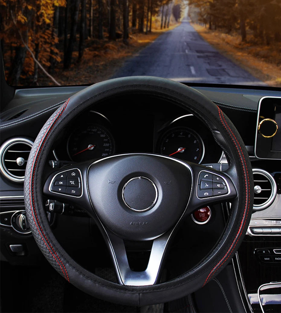 Full-Wrapped Car Steering Wheel Cover Steering Wheel Cover Anti-Slip Comfort