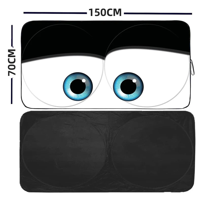 Cartoon Eyes parasol Car Sunshade Car Sun Shade UV Protector