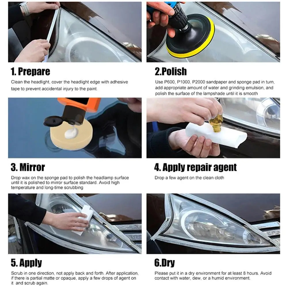 Car Headlights Restoration Kit Chemical Premium Quality Replacement Accessory