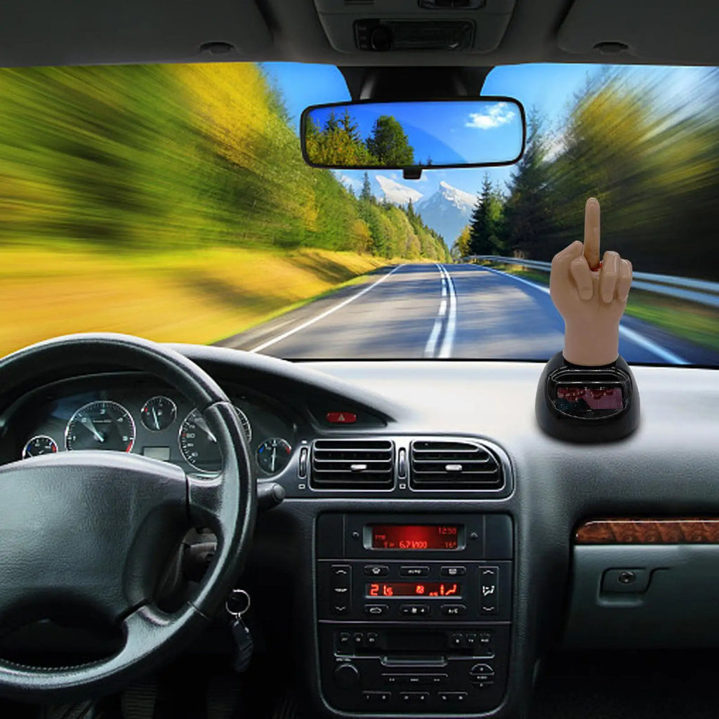 Creative Finger Solar Powered Shaking Car Dashboard Ornament Decoration