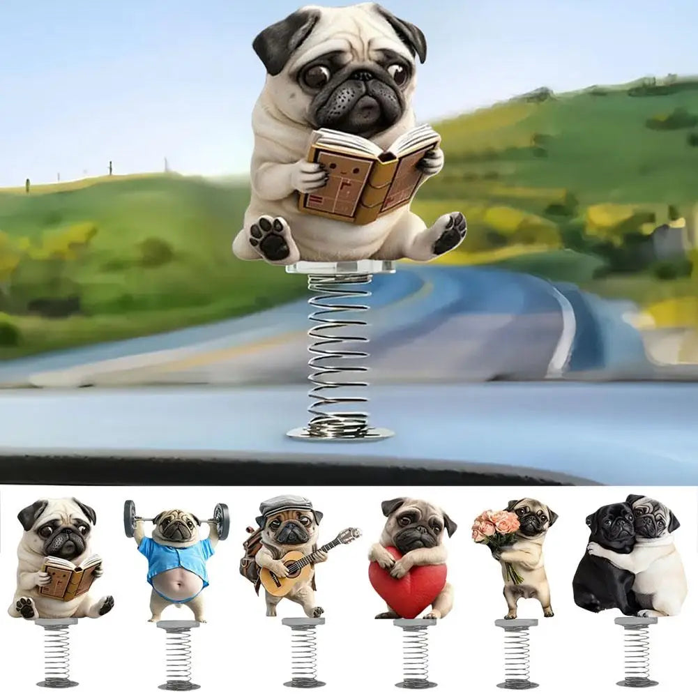 Lovely Dog Acrylic Spring Shaking Car Dashboard Ornament Decoration