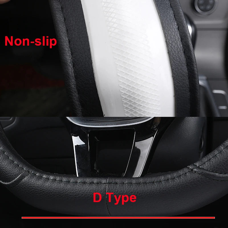 D Type Car Steering Wheel Steering Wheel Cover Anti-Slip Comfort
