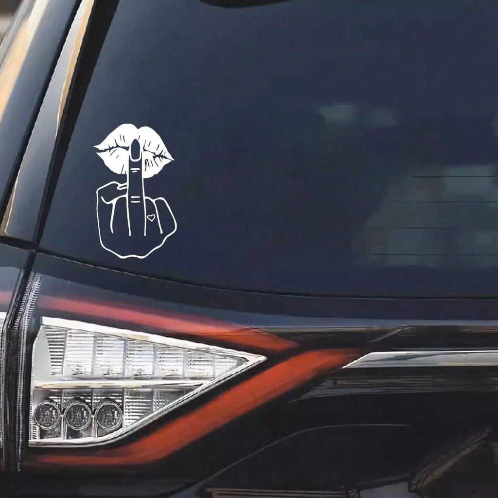 Funny Lips Middle Finger Car Premium Quality Replacement Accessory