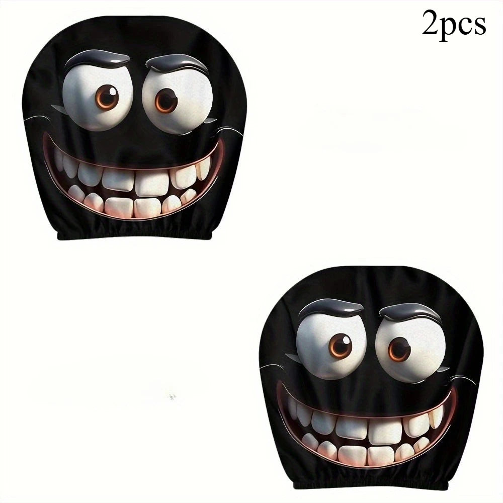 Smiley Face Printed Car Pillowcase Car Dashboard Ornament Decoration
