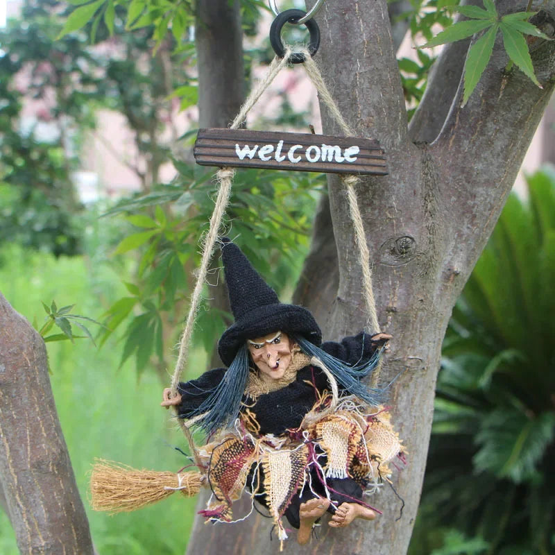 Halloween Arrangement Witch Festival Bar Decoration Horror Hanging Flying Witch