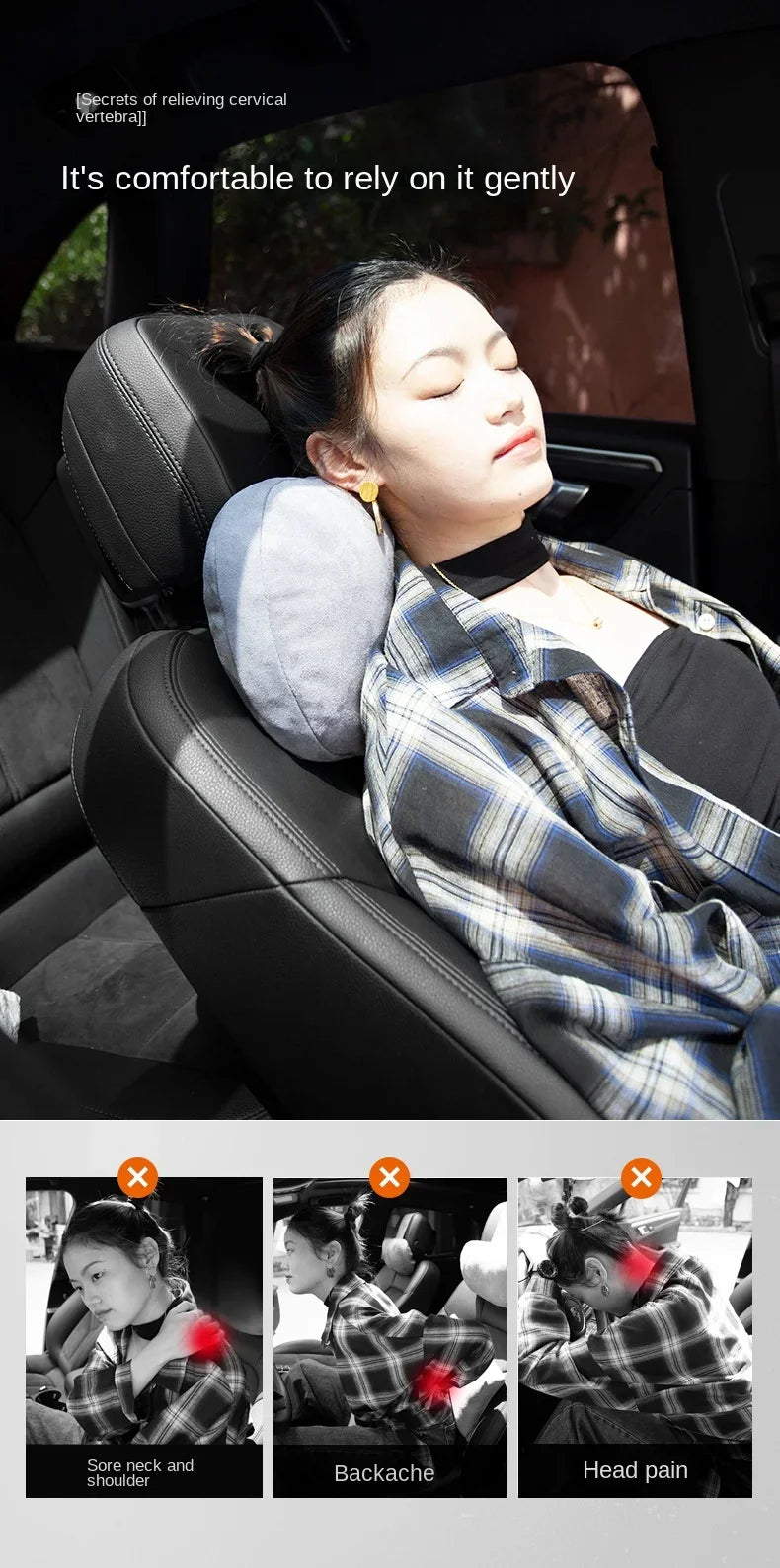 Car Headrest Neck Support Seat Premium Quality Replacement Accessory