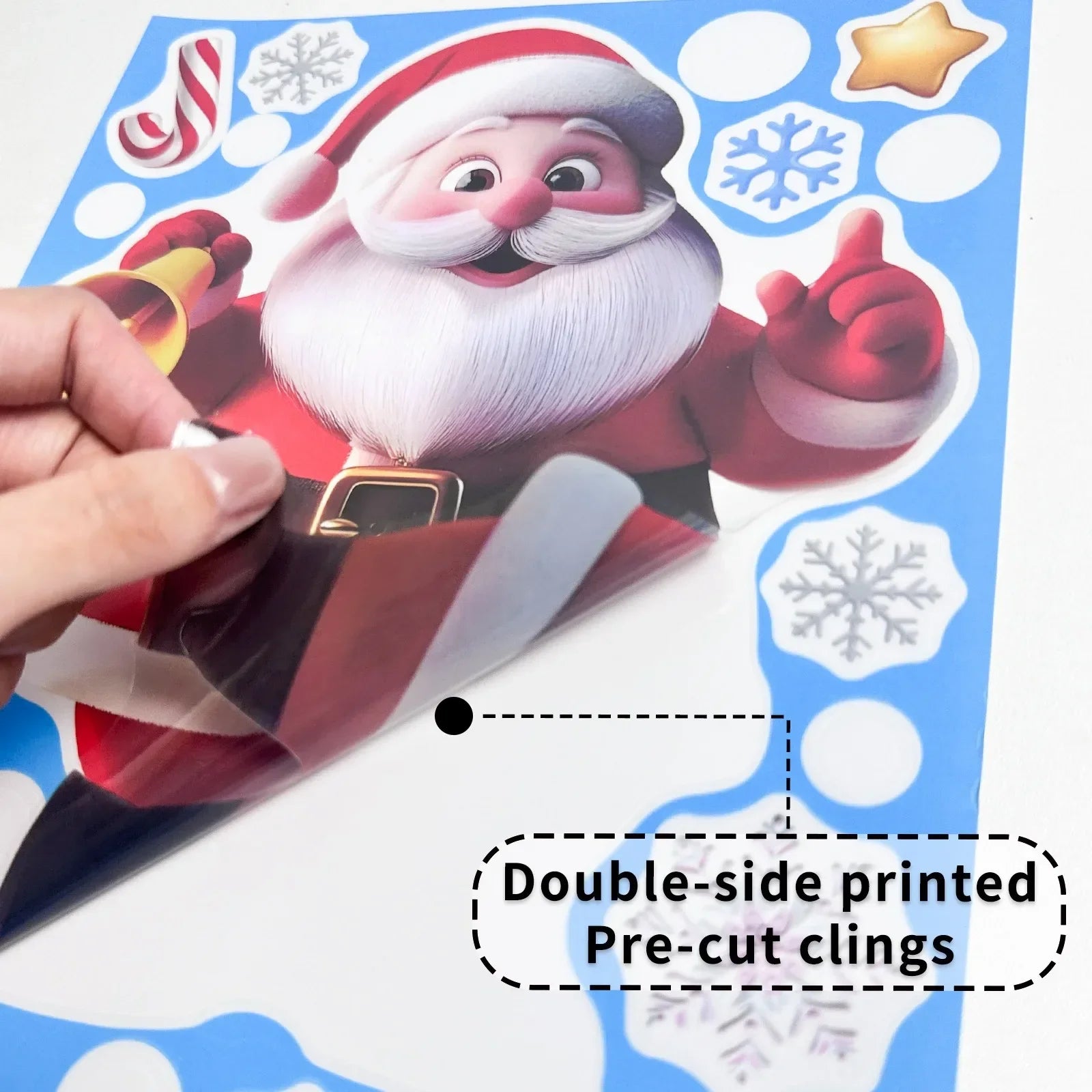Christmas Window Stickers Gingerbread Man Santa Claus Snowman Snowflake Xmas Stickers Navidad Ornaments Merry Christmas Decor