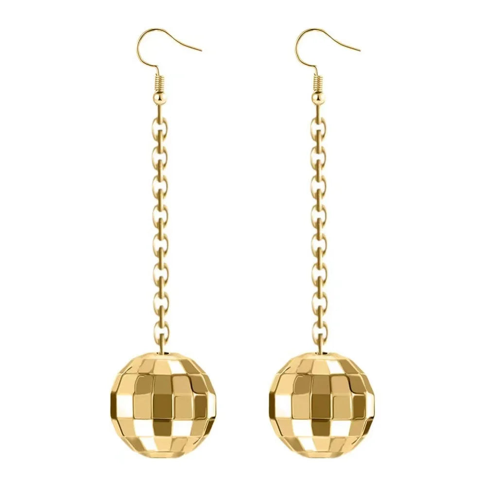 Stylish Retro Disco Ball Pendant Earrings - Exquisite, Creative, Festival Party Gift Jewelry