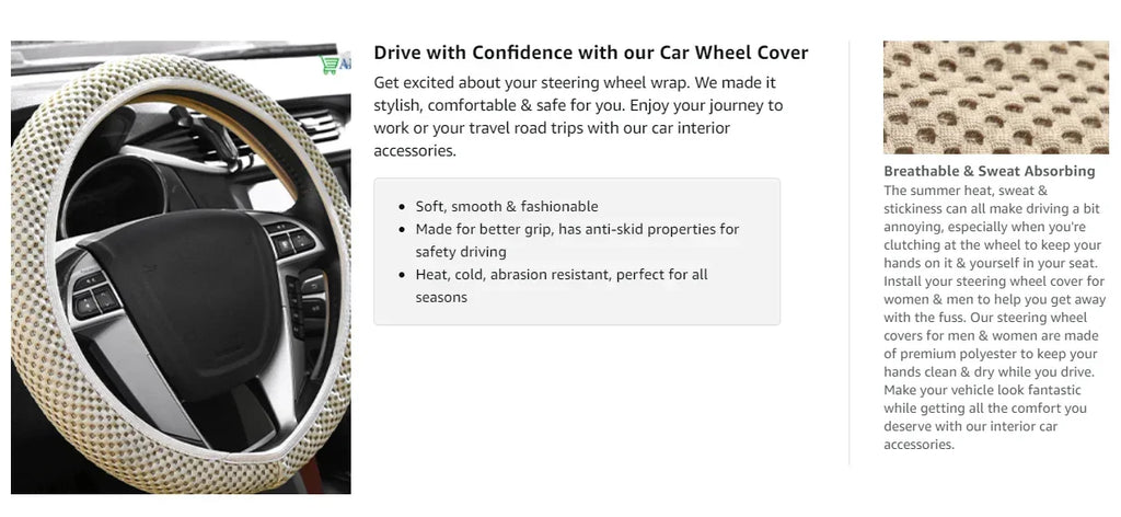 Elastic Steering Wheel Cover, Warm Steering Wheel Cover Anti-Slip Comfort