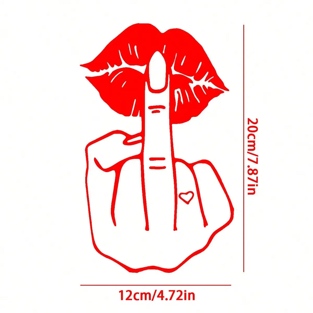 Funny Lips Middle Finger Car Premium Quality Replacement Accessory