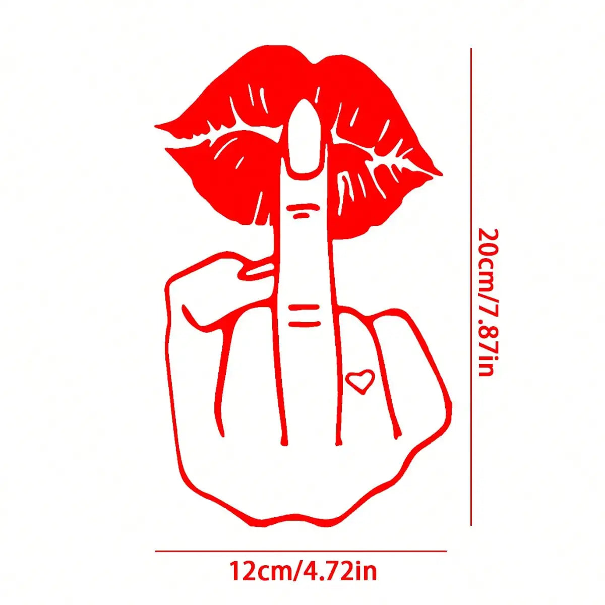 Funny Lips Middle Finger Car Premium Quality Replacement Accessory