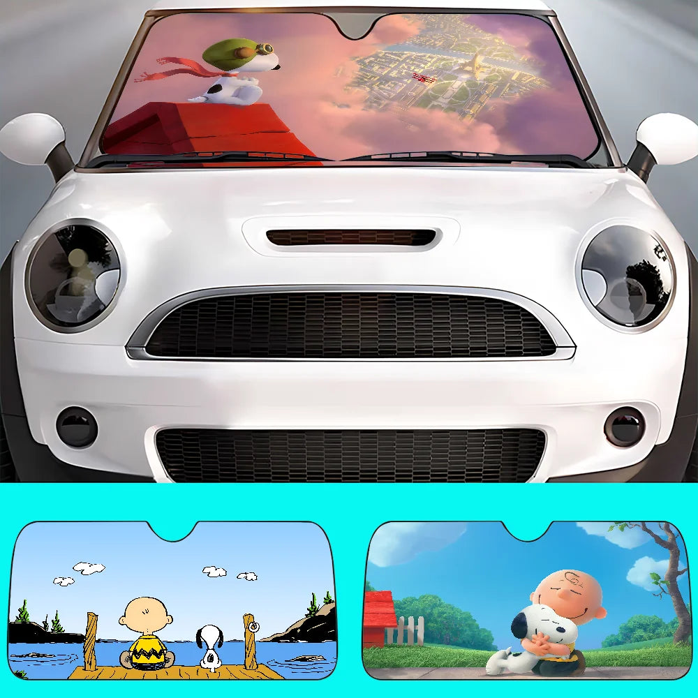 Snoopyes Cartoon Cute Car Sun Car Sun Shade UV Protector