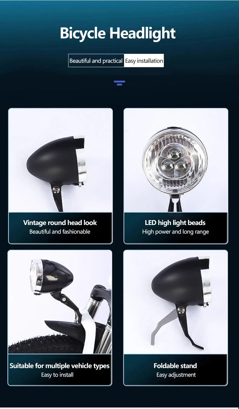 Vintage Bicycle Front Light 3 Premium Quality Replacement Accessory