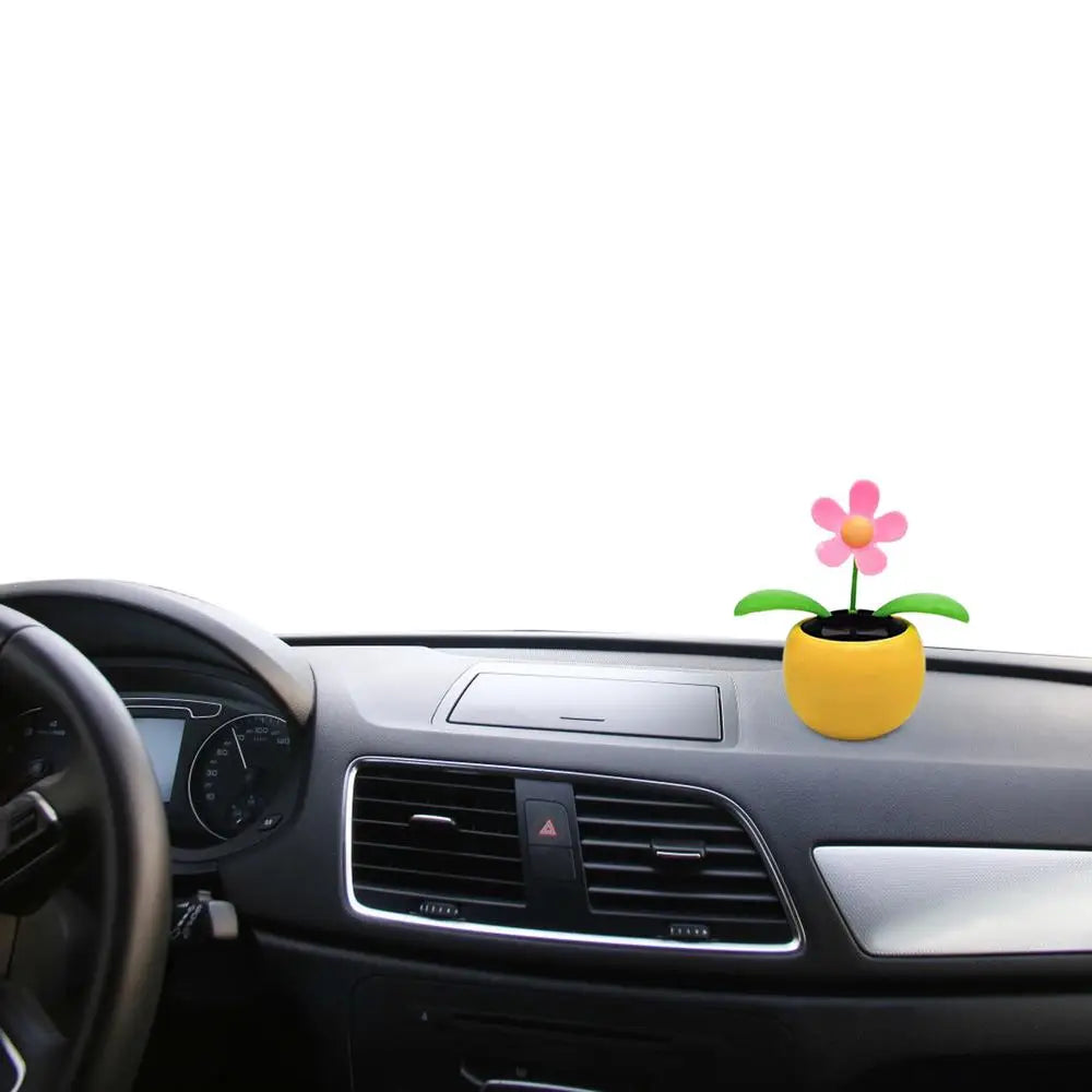 Solar Toy Sunflower Ornaments Dancing Car Dashboard Ornament Decoration
