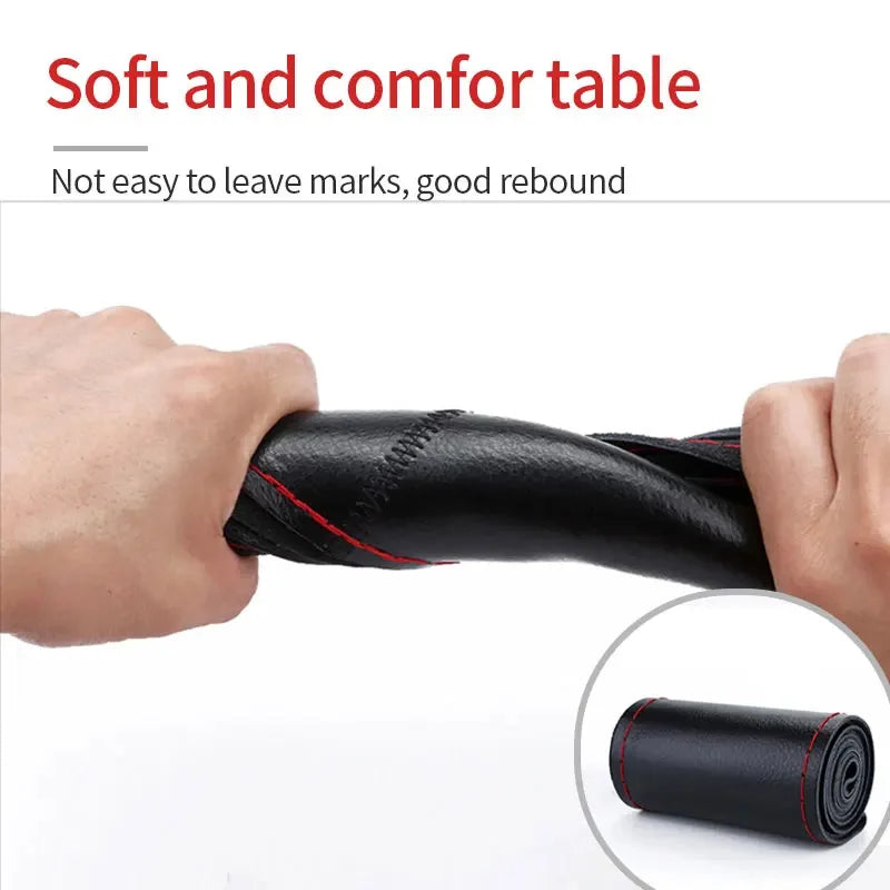 Genuine Leather Steering Wheel Cover Steering Wheel Cover Anti-Slip Comfort