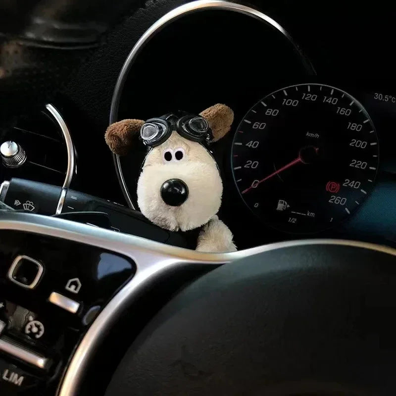Cute Plush Puppy Car Turn Car Dashboard Ornament Decoration