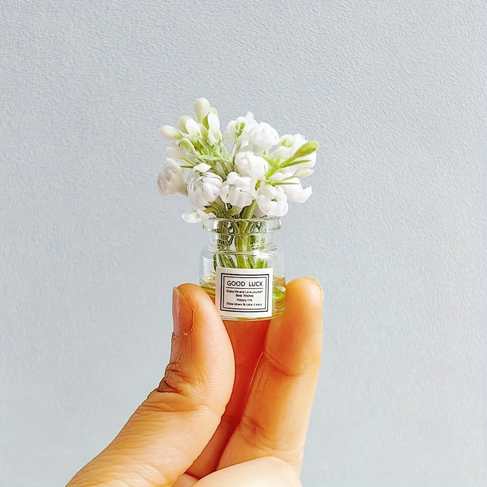 Delicate Miniature Potted Flowers Assorted Car Dashboard Ornament Decoration
