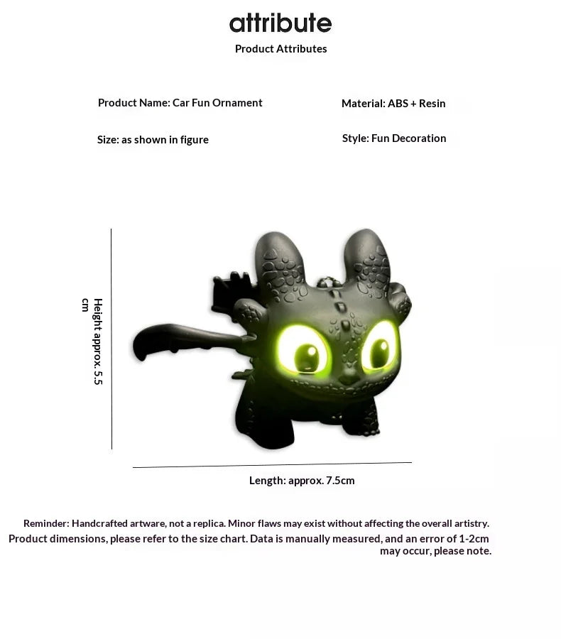 Genuine Cute Glowing Toothless Car Car Dashboard Ornament Decoration
