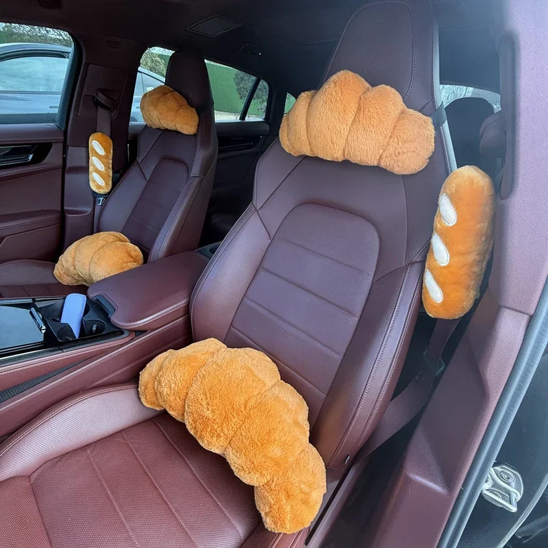 Cute Croissant Car Headrest Neck Premium Quality Replacement Accessory